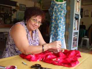 Cheongsam on a mannequin at the Sewing Classes Singapore studio in Tampines