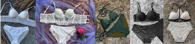 A collection of lingerie pieces drafted and sewn in the private DIY lingerie class in Singapore