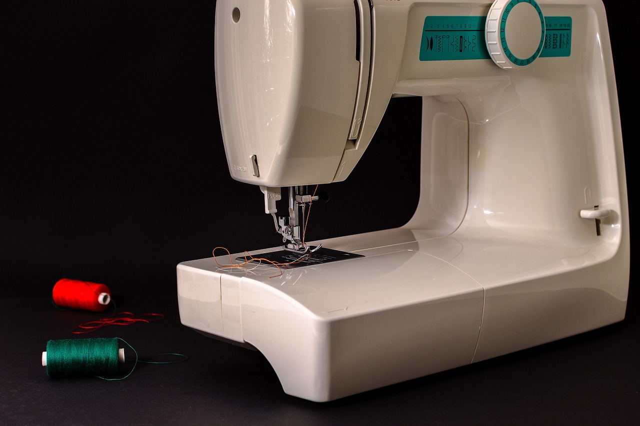 Sewing machine on a workshop table